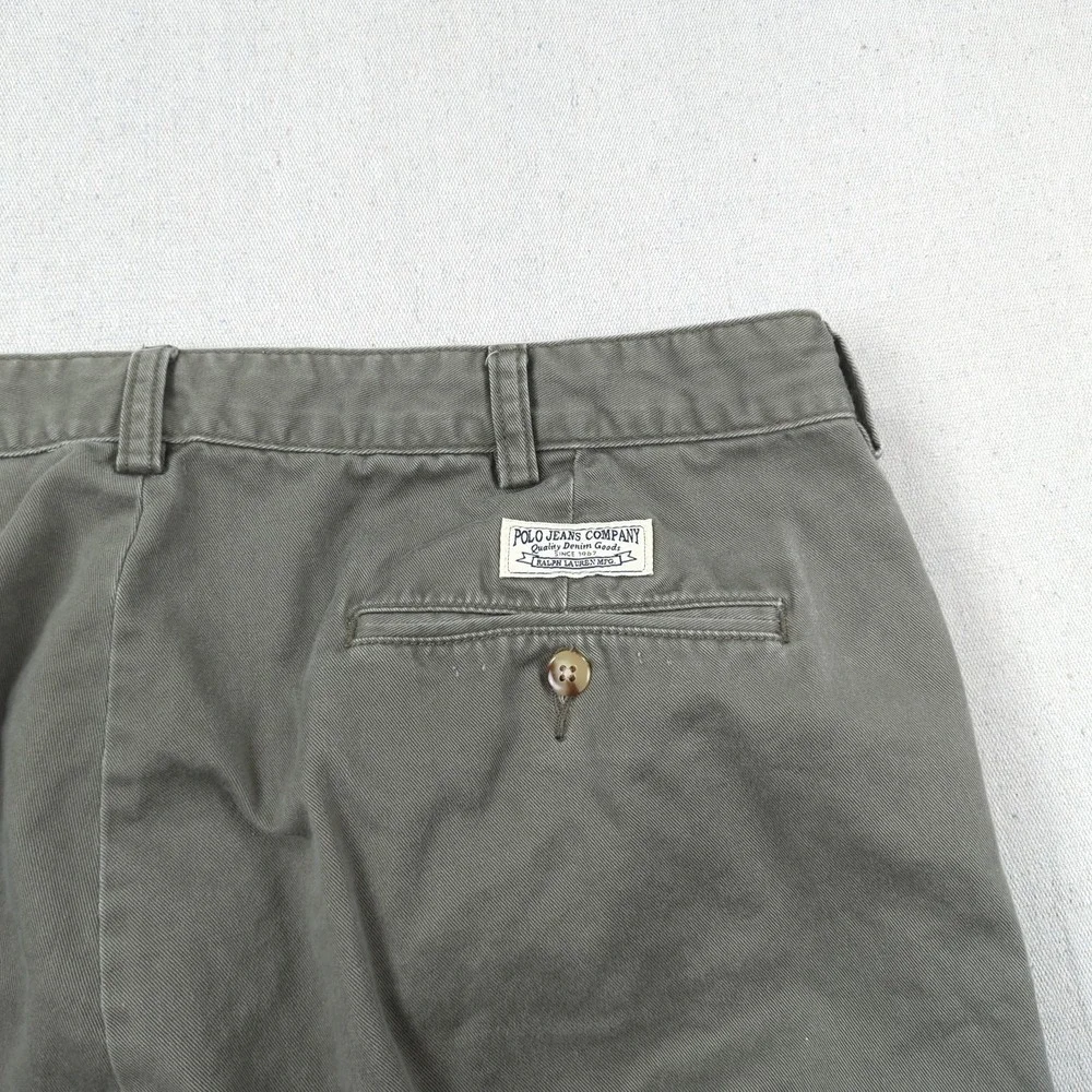 Vintage Polo Jeans Co Pants‎ Mens 38x30 Khaki Pleated Preppy Ralph Lauren